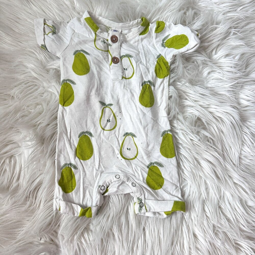 Larkspur Baby bamboo pear short romper size 3-6 months // 3945